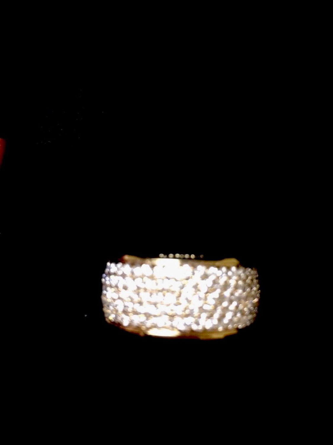 Ladies All diamond Gold Ring Excellent