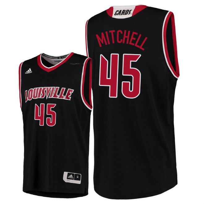 Men's Louisville Cardinals Donovan Mitchell NCAA Jersey Black