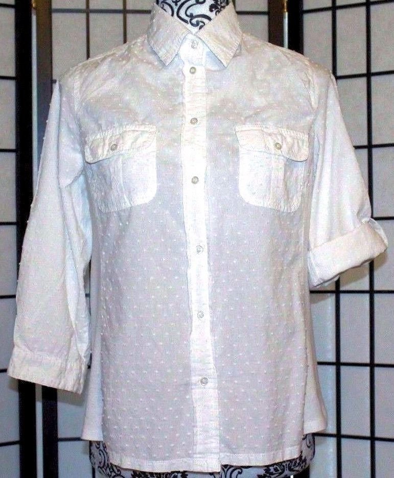 women's white button down blouse