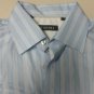 Zagiri Blue and White, Striped, Men's Large, Long Sleeve, Button Front Shirt