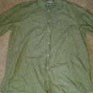 Wrangler Long Sleeve, Button-Down, Green with White Pinstripes Medium, WPL6428