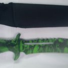 KKC Zombie Skull Camo Hunting Knife 13" Comes with a Black Sheath- Green