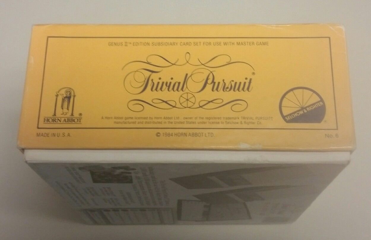 Trivial Pursuit Genus Ii Edition Subsidiary Card Set Use With Master Game