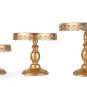 Fsyhome 3-Set Antique Cake Stand Round Cupcake Stands Metal Dessert Display with Pendants and Beads