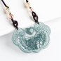 Natural Type A Untreated Blue Watery Guatemalan Jadeite Chinese Ruyi Amulet Pendant