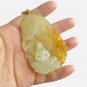 Unique Nephrite Jadeite Xiu Jade Yellow Brown The Realization Of The Tao Pendant