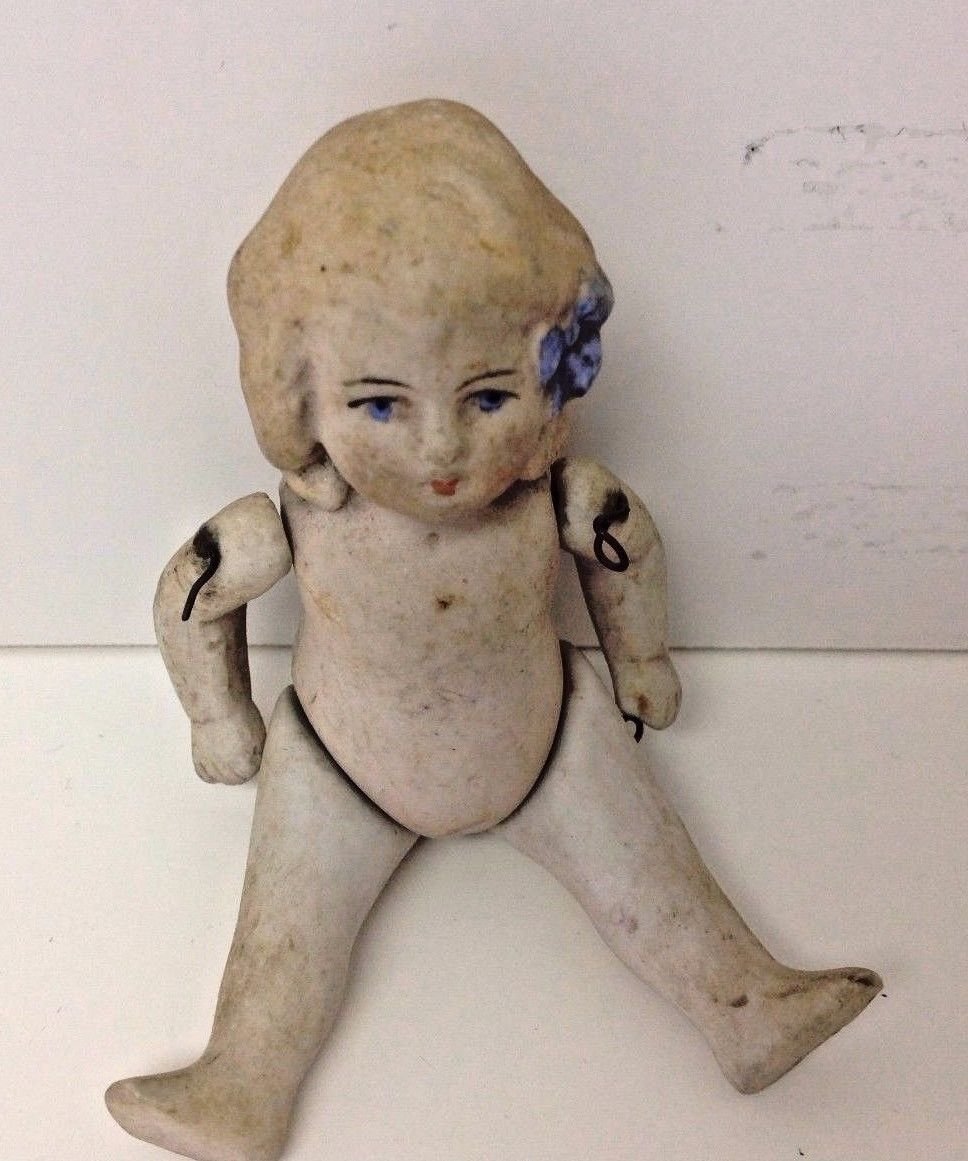 German All Bisque Limbach WIRE JOINTED DOLL Marked 3 3/4 inch c.1900 ...