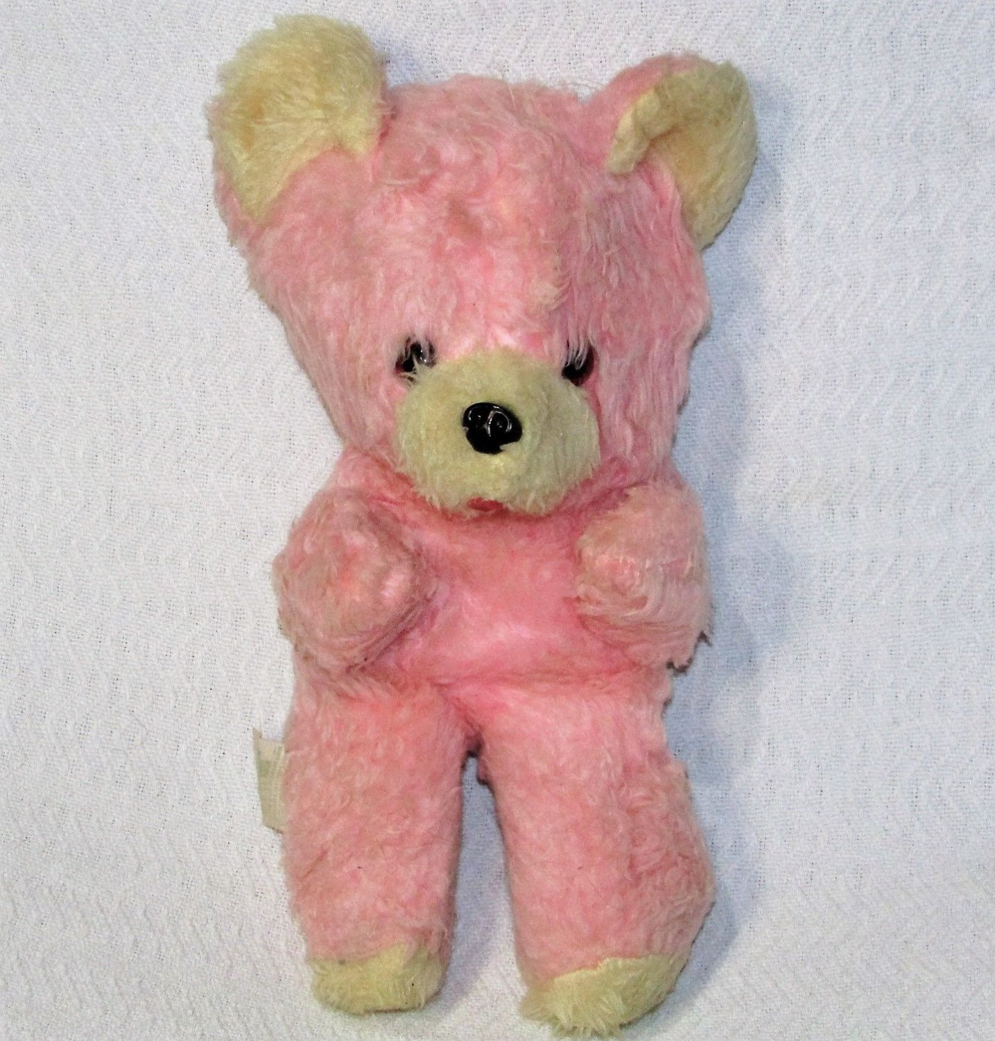 stuffed pink bear