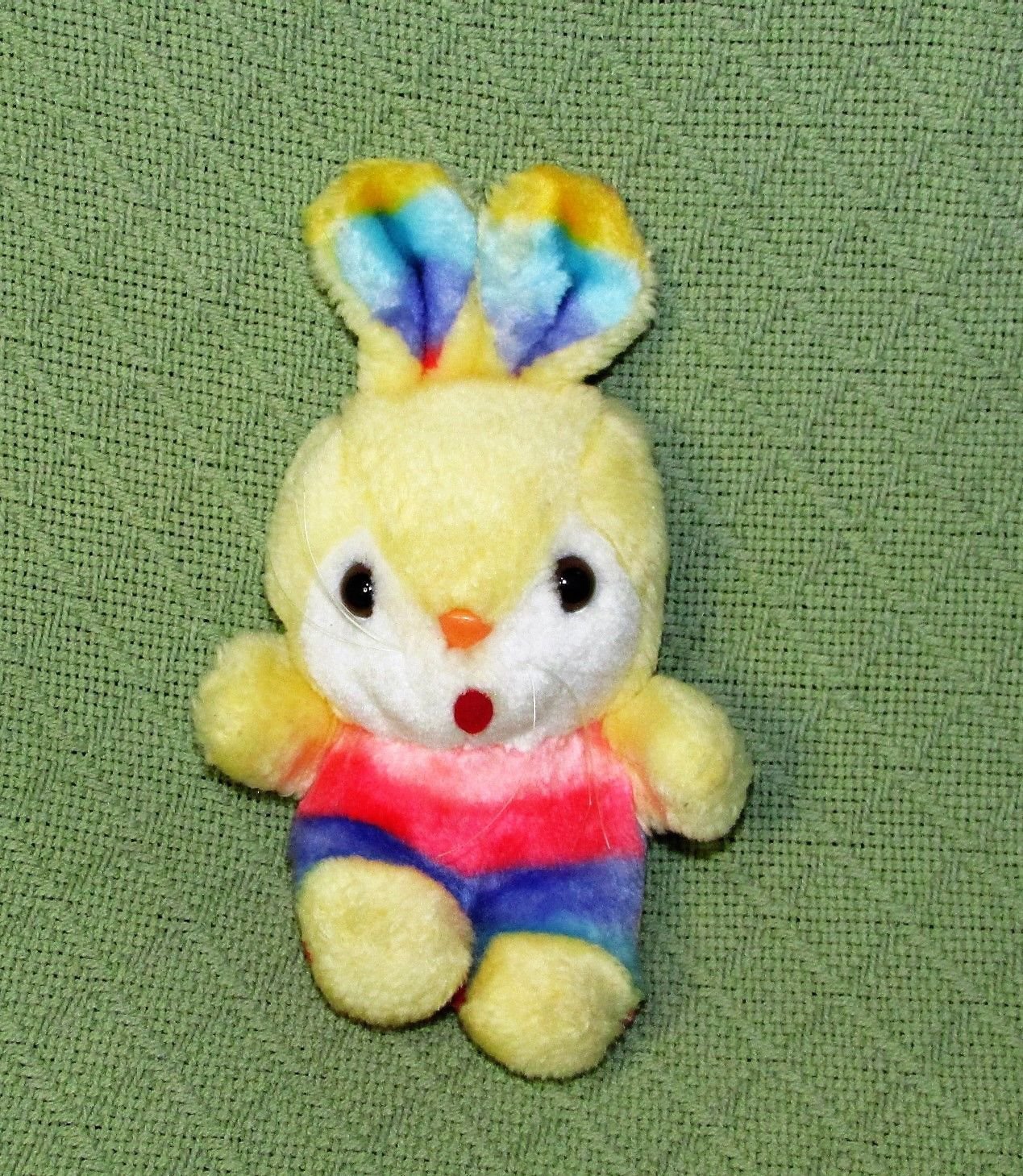 stuffed rainbow bunny