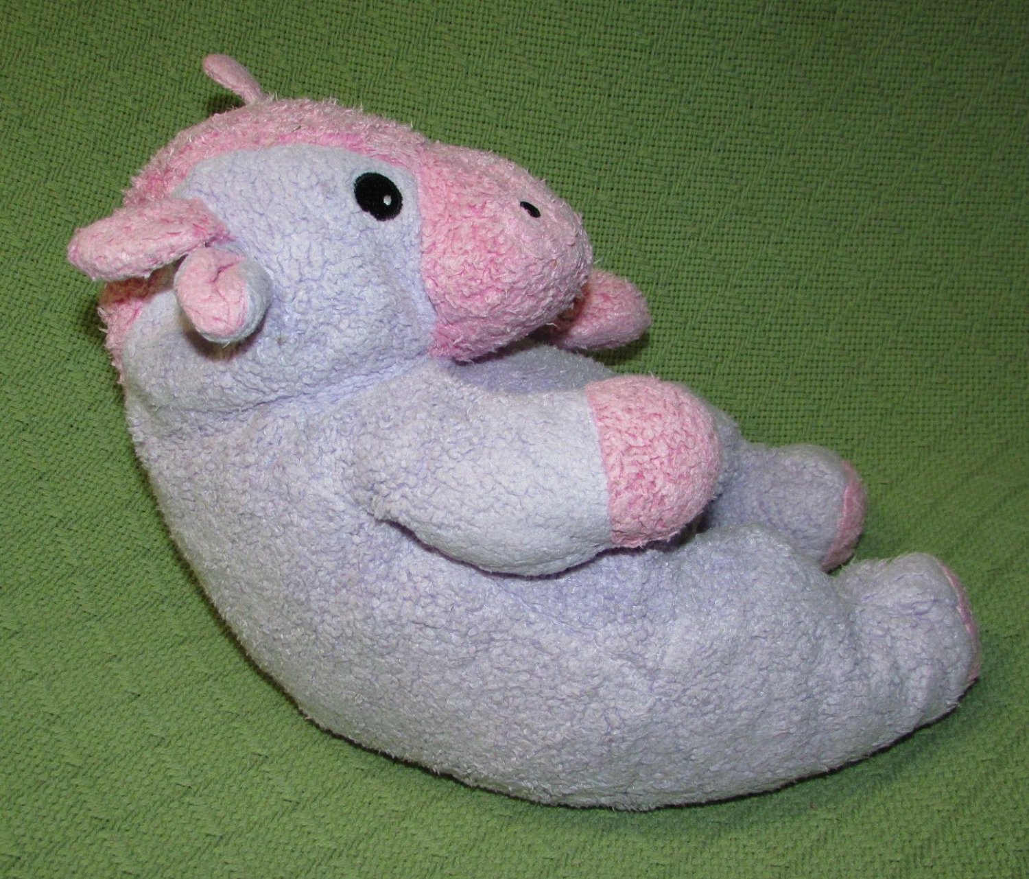 Ty Pluffies COW Baby Purple Pink Plush RATTLE Baby Moo Soft Cuddly 12" 2000