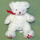 10" TRI RUSS WHITE TEDDY BEAR STUFFED ANIMAL RED PAWS RIBBON SOFT PLUSH LOVEY