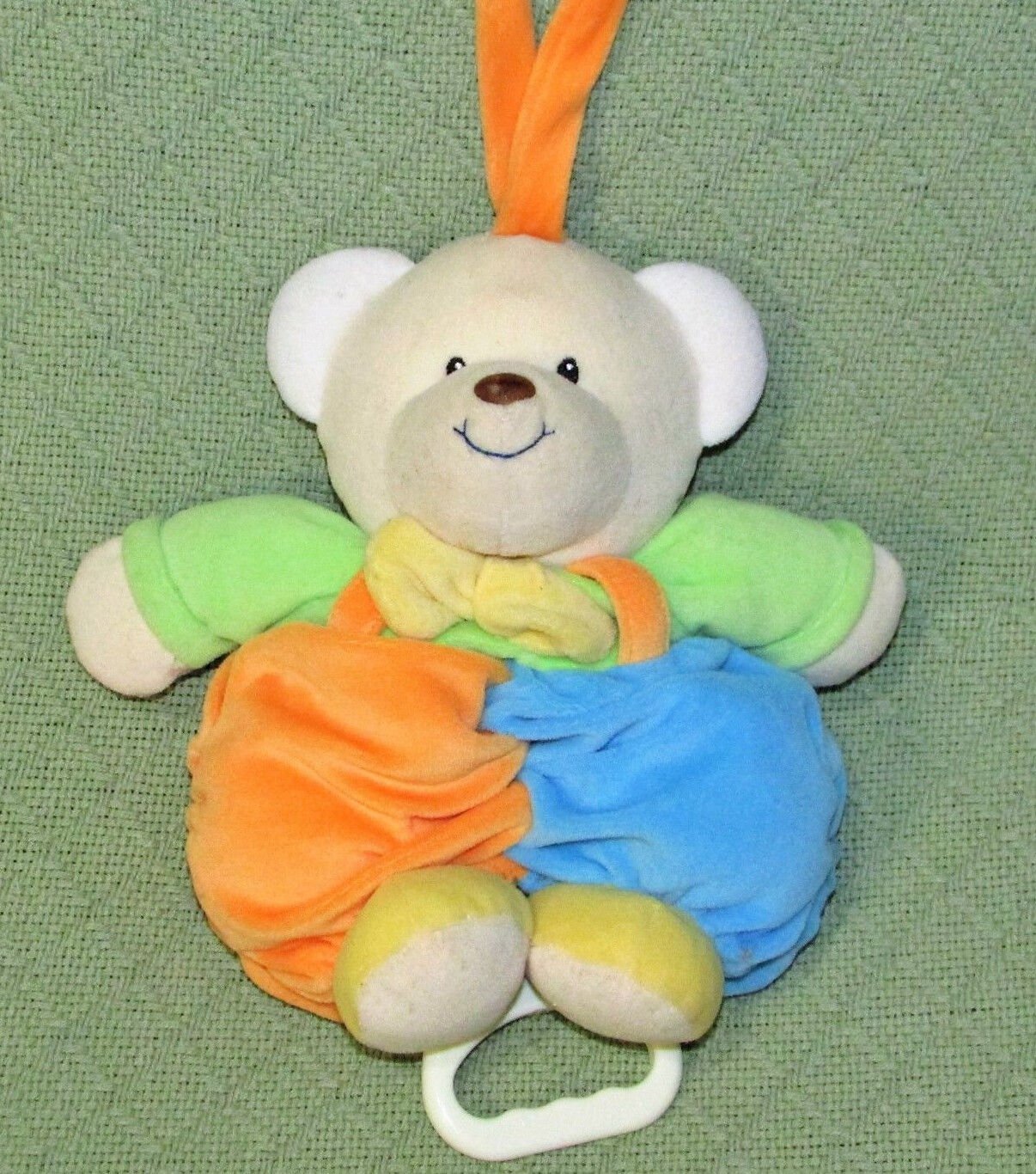 Little Tikes MUSICAL TEDDY Plush Baby Crib Toy Stuffed Animal Tan Blue