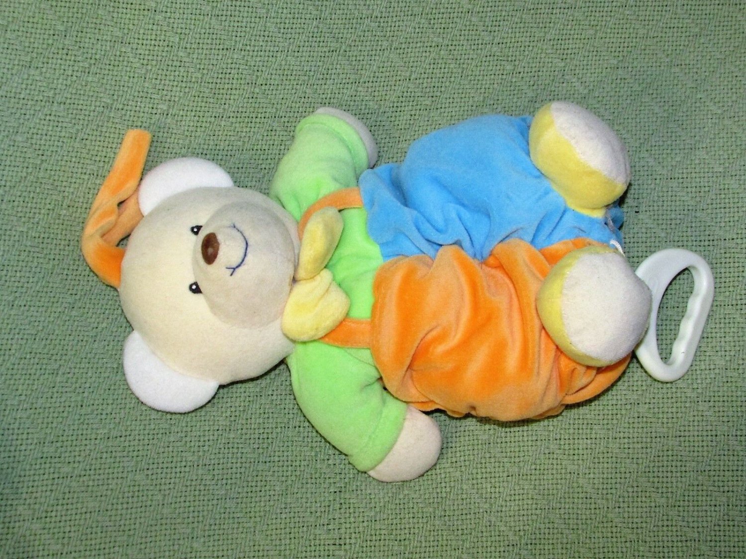 Little Tikes MUSICAL TEDDY Plush Baby Crib Toy Stuffed Animal Tan Blue