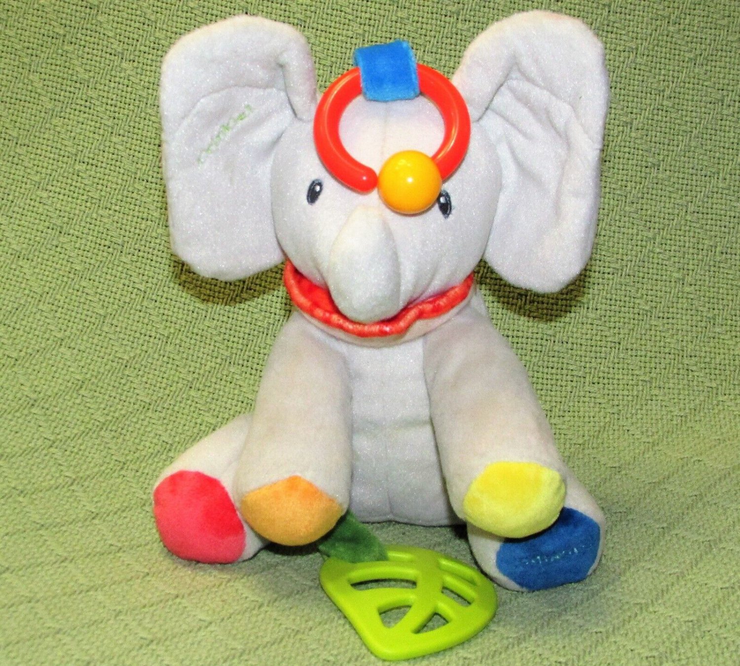 FISHER PRICE FLAPPY ELEPHANT PLUSH BABY TOY SQUEAKS CRINKLE TEETHER