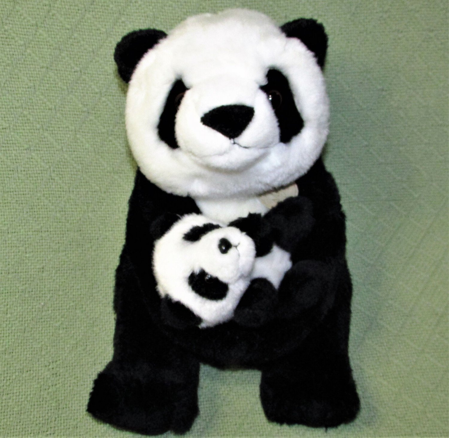 AURORA MIYONI PANDA BEAR with BABY CUB 12" Plush Stuffed Animal Black ...