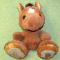 AURORA TADDLE TOES BABY HORSE STUFFED ANIMAL PLUSH BROWN 9" COLT HORSESHOE TOY