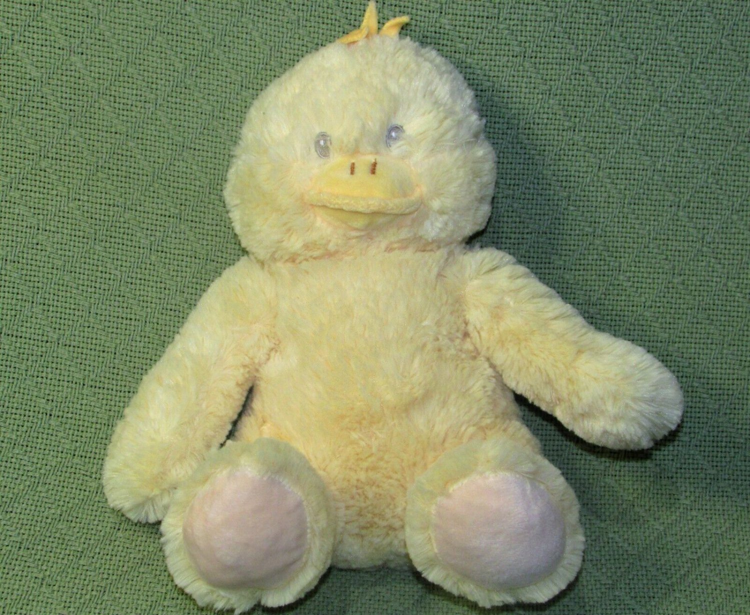 SILVER ONE YELLOW SITTING DUCK PLUSH 11" STUFFED ANIMAL EMBROIDERED