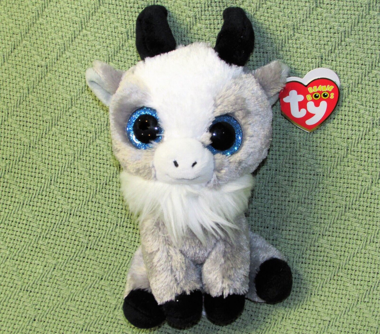 TY BEANIE BOOS GABBY THE GOAT 6" PLUSH WITH HEART SWING TAG BLUE ...