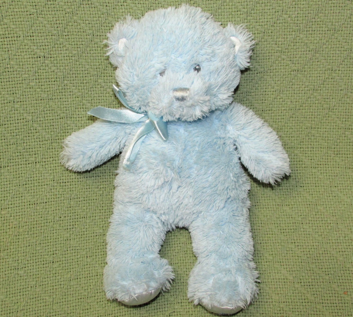 10" GUND BABY BLUE BEAR MY FIRST TEDDY Plush Stuffed Animal Lovie 021033 Satin