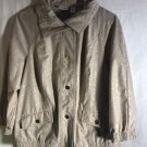 Zenergy By Chico's Windbreaker Women's Size 0 Tan with Gold Tiger Print