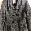 Vintage 80's Esprit coat LARGE Gray Wool Tweed Peacoat Lined Heavy Warm L