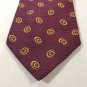Round Tree & Yorke All Silk Hand Swen Tie in U.S.A. 57'' Swirls Marroon Purple