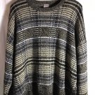 Grey Striped Black and White Men's Sweater XL Windridge Acrylic