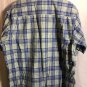 Nautica Jeans Company Large Short Sleeve Plaid Full Button Up Collard