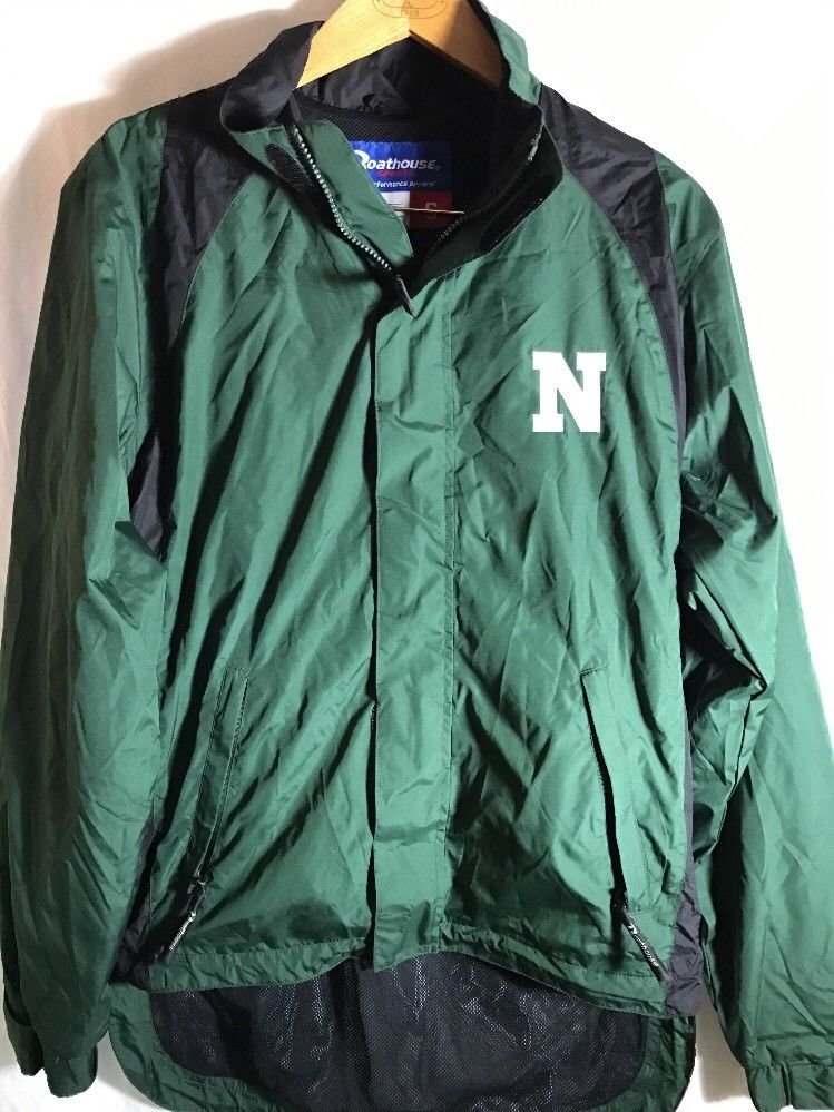 Dark Green Wind Breaker Small Full Zip Embroidered