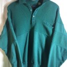 Greenline Sweater Vintage 44'' Large Long Sleeve 80's 1/4 button Down Green