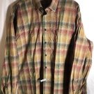 Alan Flusser XL Dress Shirt Long Sleeve Plaid Button Front Purple Tag Brown