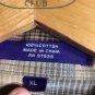 Alan Flusser XL Dress Shirt Long Sleeve Plaid Button Front Purple Tag Brown