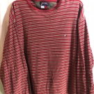 Tommy Hilfiger Mens Sweater XXL Red with White Stripes Long Sleeve Pull Over