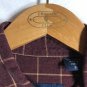 IZOD Small Button Front Long Sleeve Dress Shirt Maroon with Brown Stripes