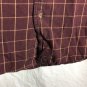 IZOD Small Button Front Long Sleeve Dress Shirt Maroon with Brown Stripes