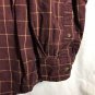 IZOD Small Button Front Long Sleeve Dress Shirt Maroon with Brown Stripes