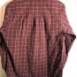 IZOD Small Button Front Long Sleeve Dress Shirt Maroon with Brown Stripes