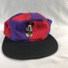 Vintage Mickey Unlimited Adjustable Snapback Hat Purple and Red Checkers