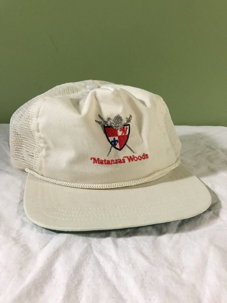 Matanzas Woods Strap Back Vintage Hat White Golf Hat