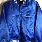Blue Satin Jacket Small Lined Auburn Sportswear Evanite Fiber Vintage 80s