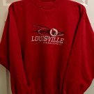 Louisville Cardinals Crewneck Sweater Large Midwest Embroidery Red Long Sleeve