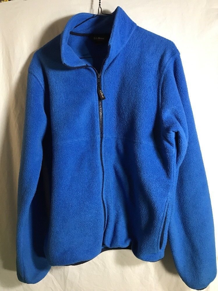 L.L. Bean Men's Small Reg Blue Full Zip Long Sleeve