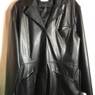 White Stag Black Polyurethane Vegan Leather Faux Coat Jacket Large (42)