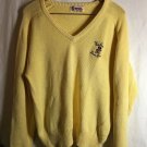 Waie Forest Pull Over Medium Yellow Long Sleeve Antigua Made In USA V-Neck