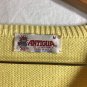 Waie Forest Pull Over Medium Yellow Long Sleeve Antigua Made In USA V-Neck