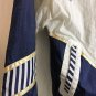 East West Wind Breaker Small 100% Nylon Shoulder Pads White Blue Track Jacket