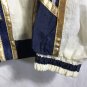 East West Wind Breaker Small 100% Nylon Shoulder Pads White Blue Track Jacket