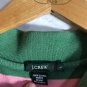 J. Crew Large Polo Short Sleeve Striped Pink and Green Collared 100% Cotton