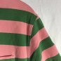 J. Crew Large Polo Short Sleeve Striped Pink and Green Collared 100% Cotton