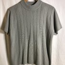 Norton McNaughton Women's L Grey Knit Top Short Sleeve 100% Acrylic